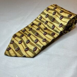 Robert Talbott Studio Nordstrom Tie‎ Silk Geometric Gold Made In USA